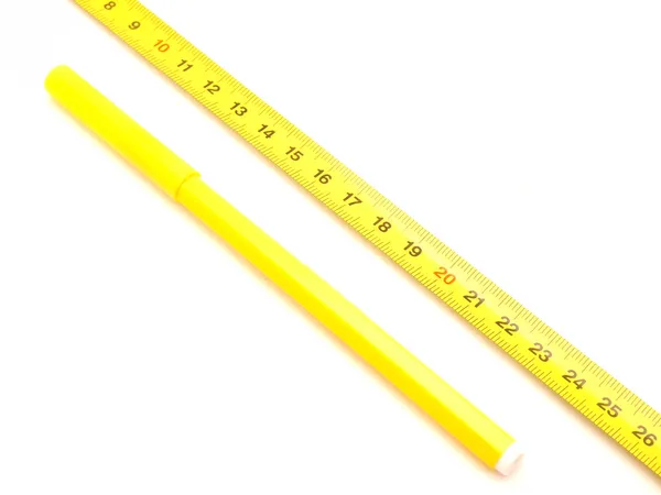 Linjal och felt-tip pennor — Stockfoto