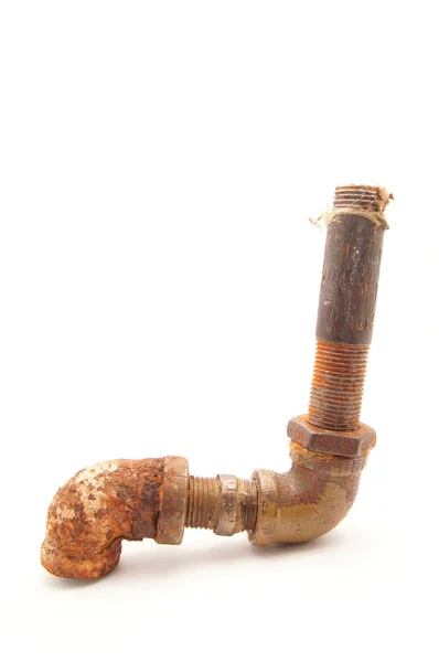 Old a pipe on a white background — Stok fotoğraf