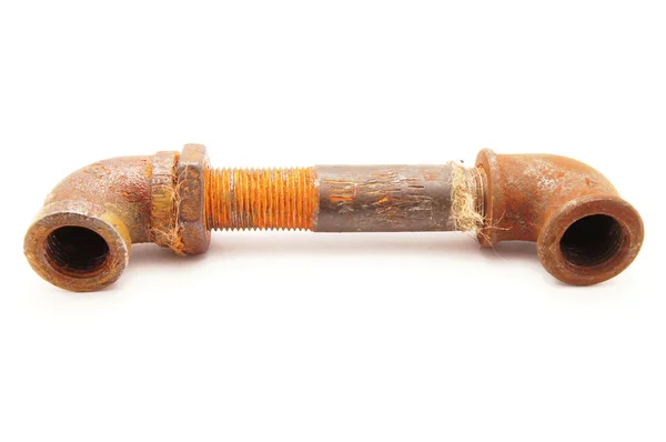 Old a pipe on a white background — Stok fotoğraf