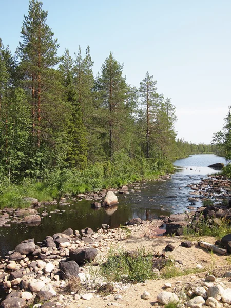 Coast of the river in the spring. Karelia, Russia — Stock Photo, Image