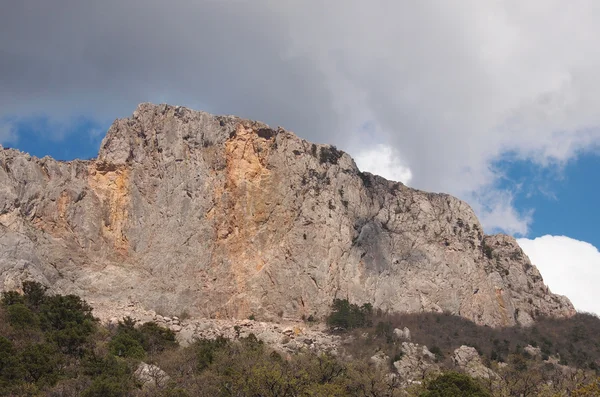 Stromy, oblohou a rock — Stock fotografie