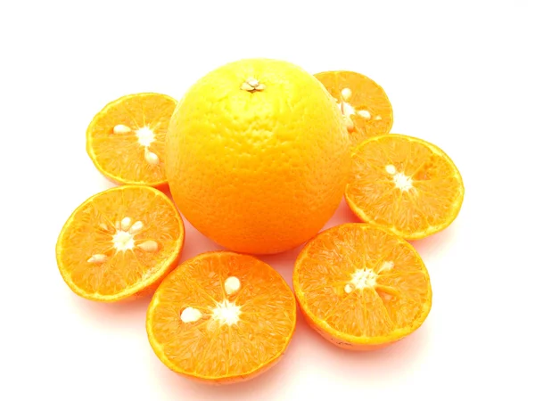 Tangerines and orange — Stock Photo, Image