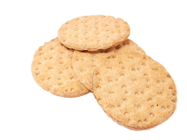 Galletas saladas sobre un fondo blanco — Foto de Stock