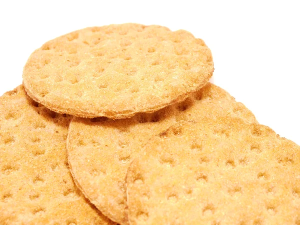 Galletas saladas sobre un fondo blanco — Foto de Stock