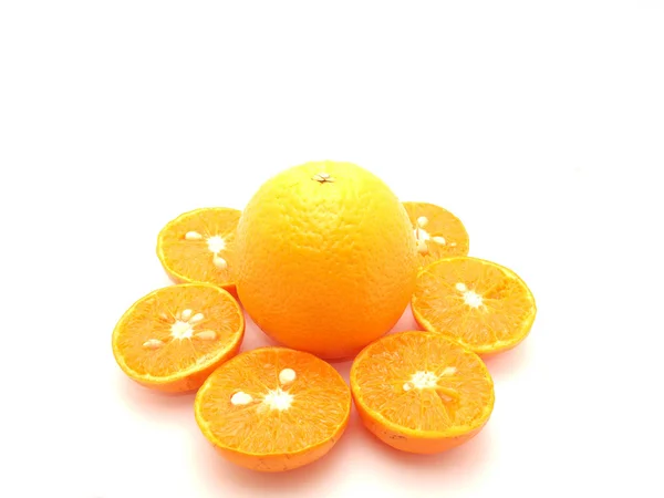 Tangerines and orange — Stock Photo, Image