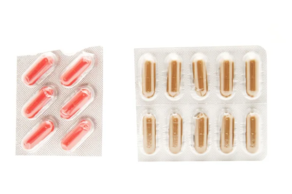 Médicaments sur fond blanc — Photo