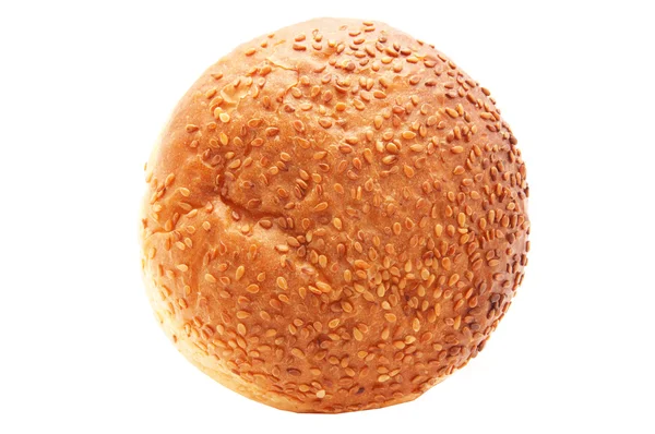 Bun with sesame seeds on a white background — Stock Photo, Image