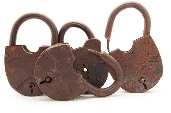 The old locks on a white background — Stock Photo, Image