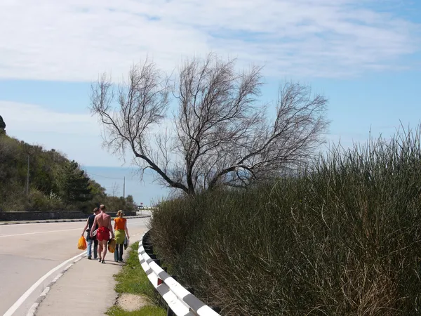 Road and turists — Stock Photo, Image