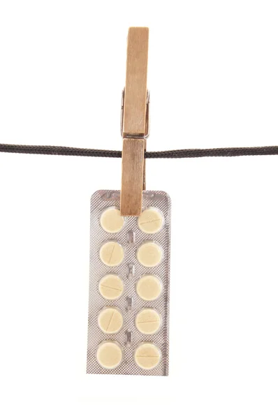 Bir clothespin Tablet — Stok fotoğraf