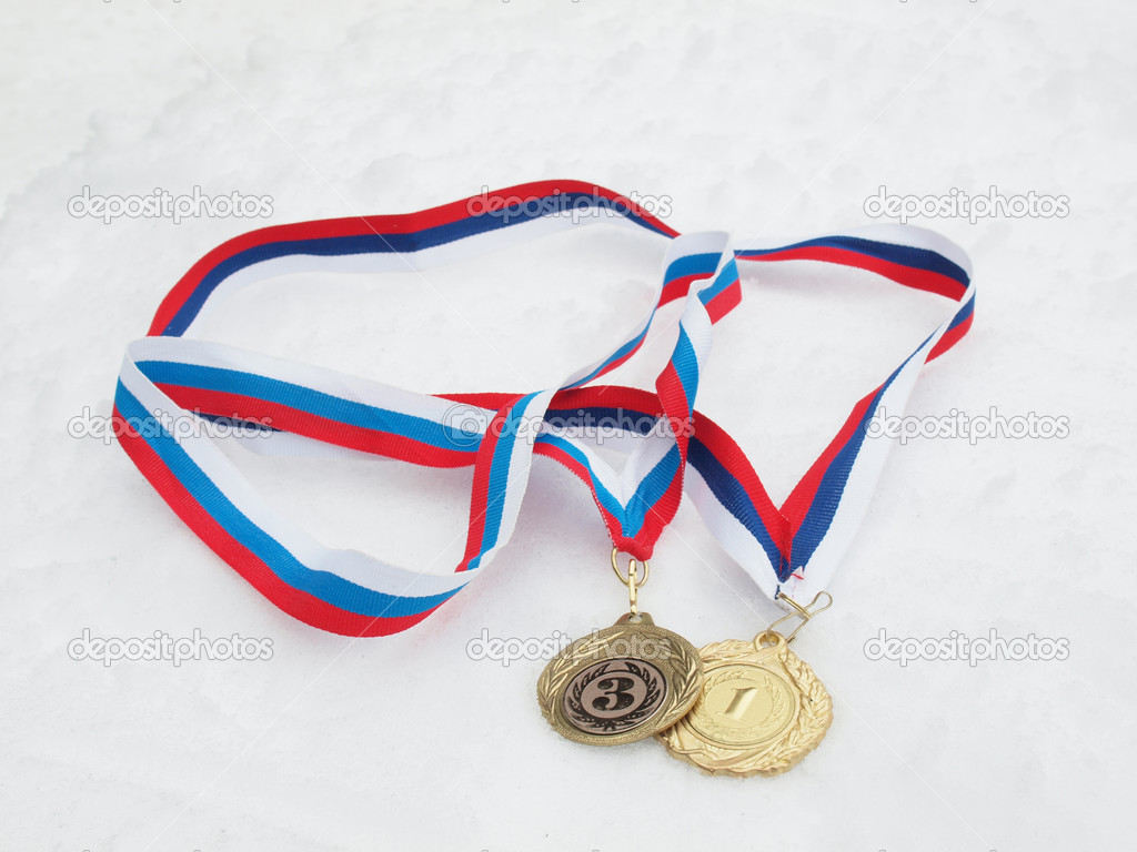 Medals on a snow
