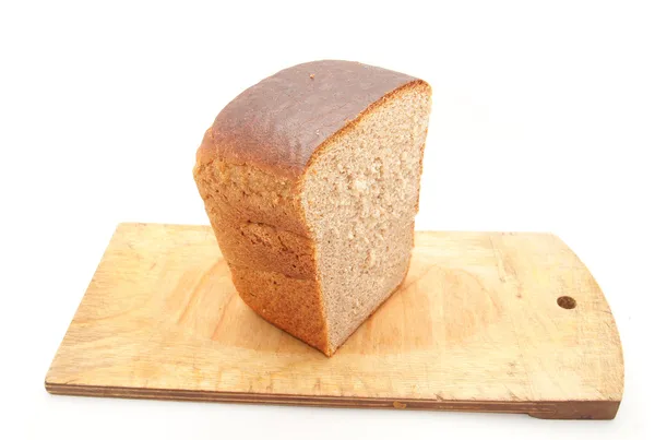 Pane e tavola da cucina su sfondo bianco — Foto Stock