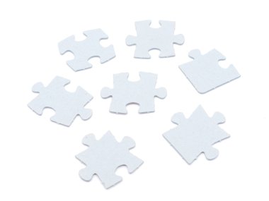 Beyaz bir arka plan üzerinde puzzle
