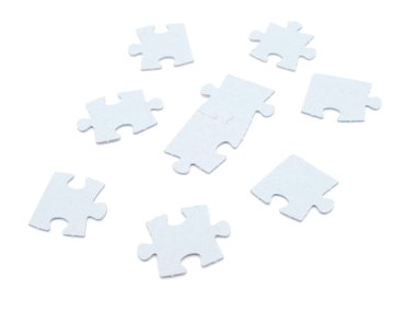 Beyaz bir arka plan üzerinde puzzle