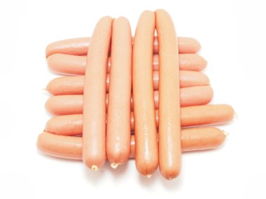 Beyaz arkaplanda sosis