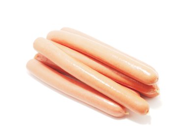 Beyaz arkaplanda sosis