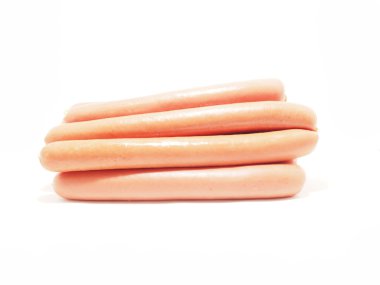 Beyaz arkaplanda sosis