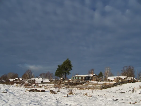 Dorp in de winter — Stockfoto