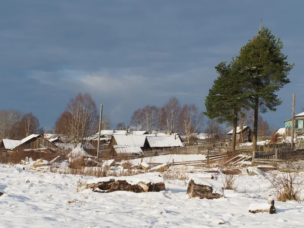 冬天的村子 — 图库照片