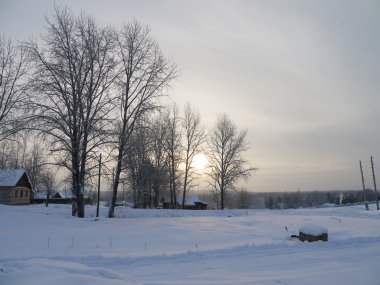 Rus köy kışın