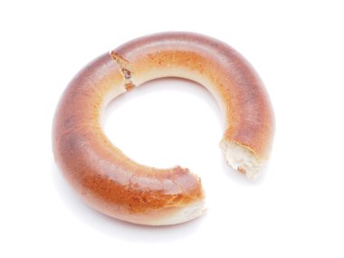 Beyaz bir arka planda simit