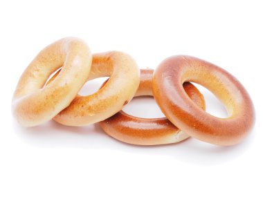 Beyaz bir arka planda simit