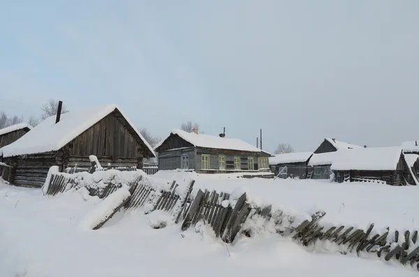 Rus köy kışın — Stok fotoğraf