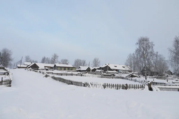 Зима в русской деревне — стоковое фото