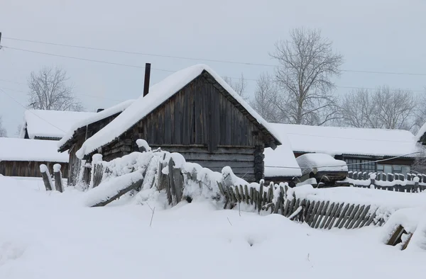 ロシアの村の冬 — ストック写真