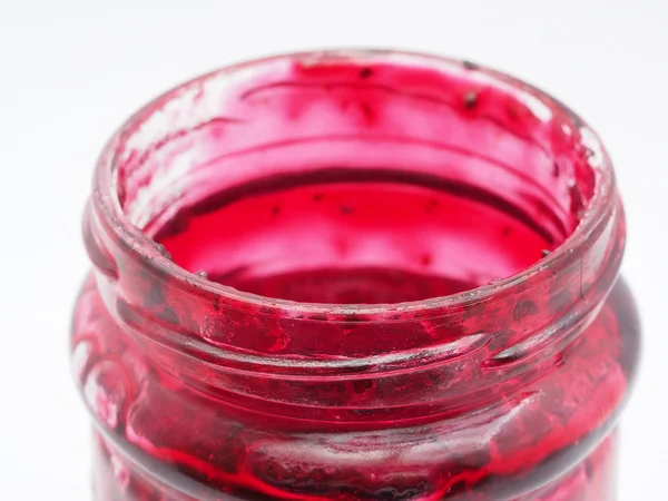 Marmellata-vaso su sfondo bianco — Foto Stock