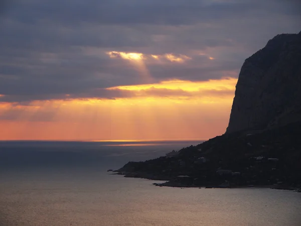 Puesta de sol en el mar negro — Foto de Stock