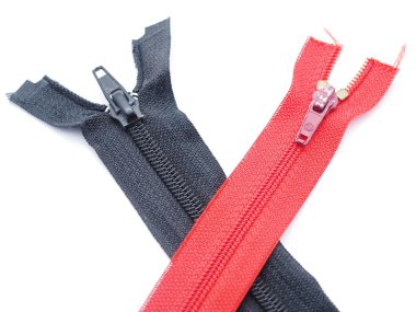 Beyaz arkaplanda fermuar