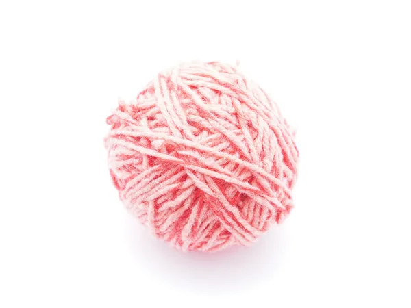 Emaranhado com fios de lã em um fundo branco — Fotografia de Stock