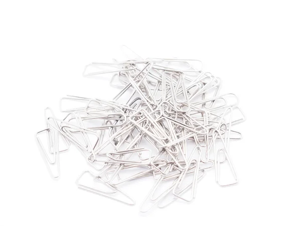 Paper clips on a white background — Stock Photo, Image