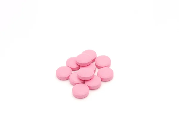 Pink Tablets On A White Background Pills Close Stock Photo 22044495