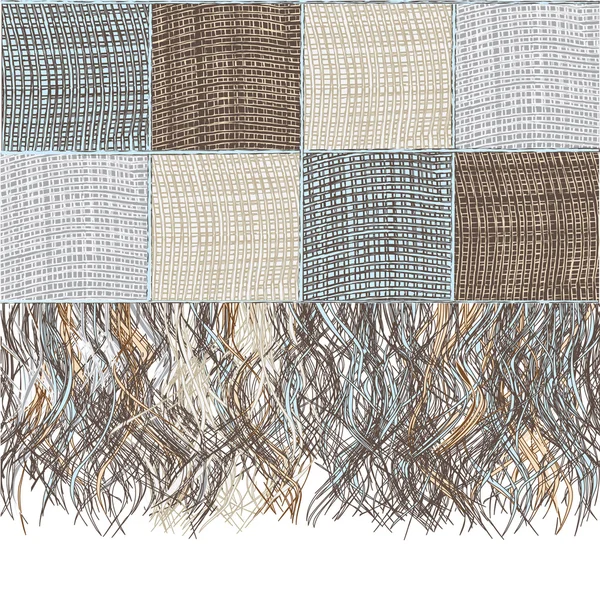 saçak ile yünlü ekose kareli medley