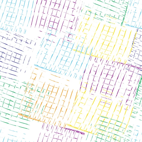 カラフルなストロークでグランジのシームレスなパターン — ストックベクタ