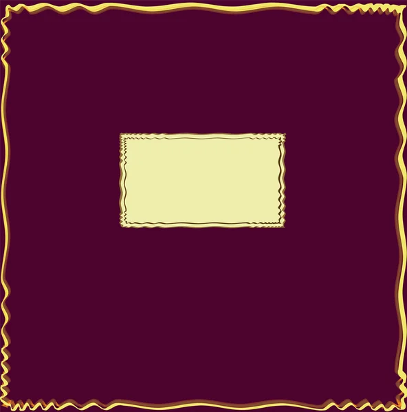 Pozvánka s dekorativní vlnitý rámeček na grunge fialové pozadí — Stockový vektor
