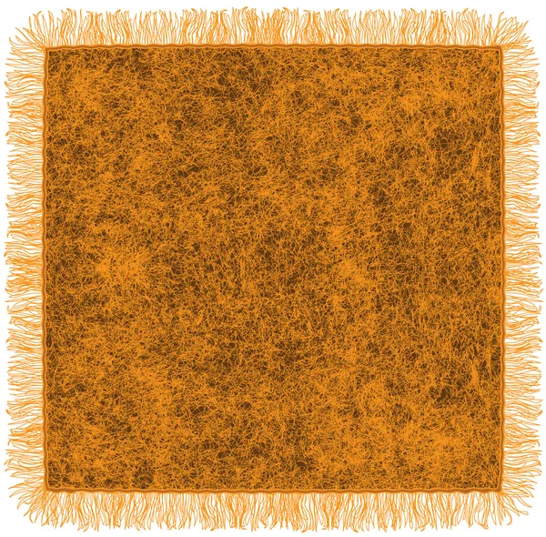 Woollen blanket with fringe in orange and brown colors — Stock Vector