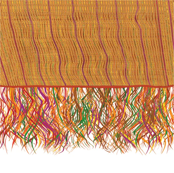 Tejido a rayas grunge colorido manta de punto con flecos — Archivo Imágenes Vectoriales