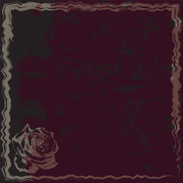 邀请 grunge 染黑卡与抽象玫瑰紫色和黑色的颜色 — 图库矢量图片