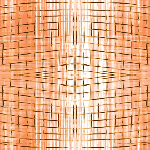 Grunge listrado e quadriculado padrão sem costura em cores laranja, marrom e branco — Vetor de Stock