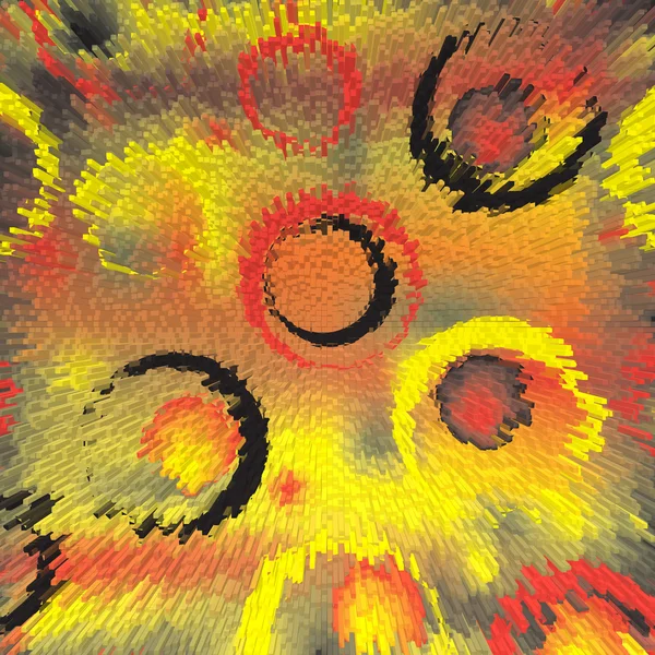 Красочная абстрактная полосатая композиция с кружками, брызгами и пятнами — стоковое фото