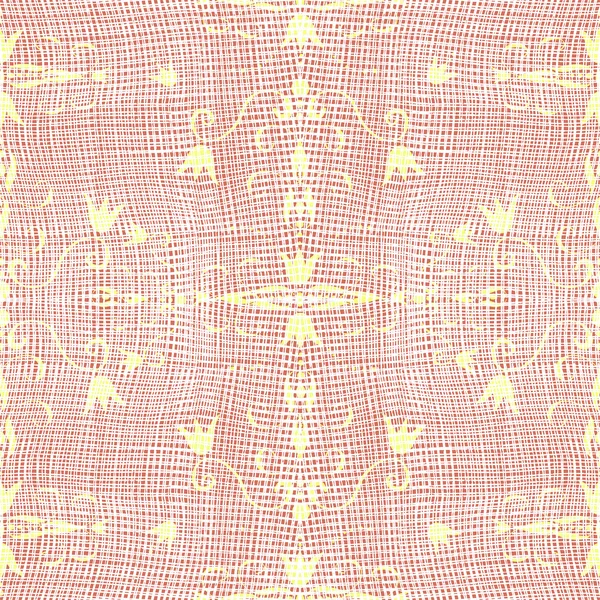 Grunge cloth white texture with floral yellow pattern on brown background
