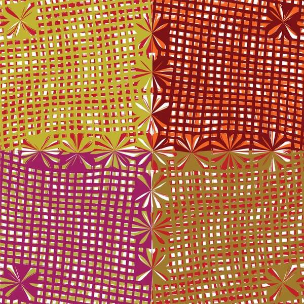 Grunge pruhované a kostkované barevné bezešvé pattern — Stockový vektor