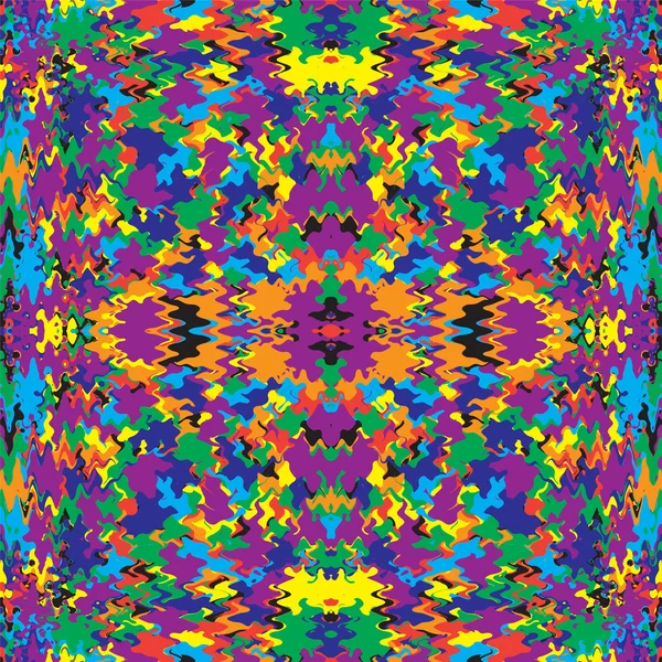 Grunge obarví a vlnité okrasné symetrické barevné bezešvé pattern — Stockový vektor
