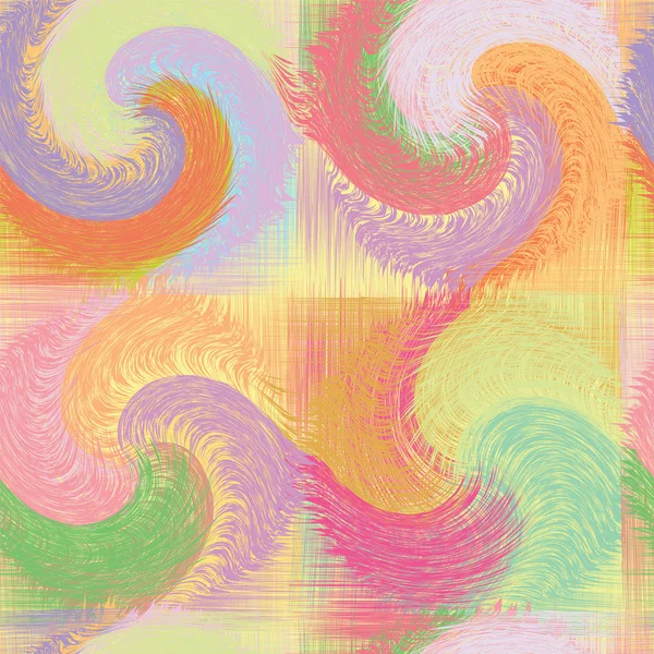 Grunge verwirbeltes und gestreiftes, nahtloses Muster in Pastellfarben — Stockvektor