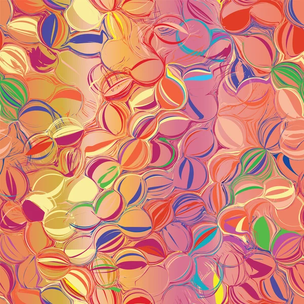 Grunge sans couture cercle et rayé motif coloré — Image vectorielle