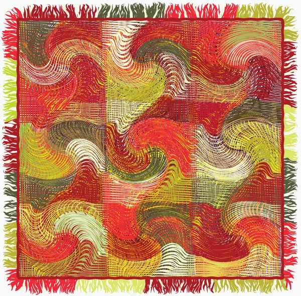 Пэтчворк плети красочный гранж полосатый клетчатый с бахромой — стоковый вектор