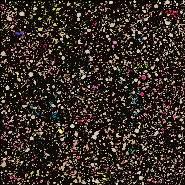 Composición perfecta con manchas de colores en aerosol grunge sobre fondo negro — Vector de stock
